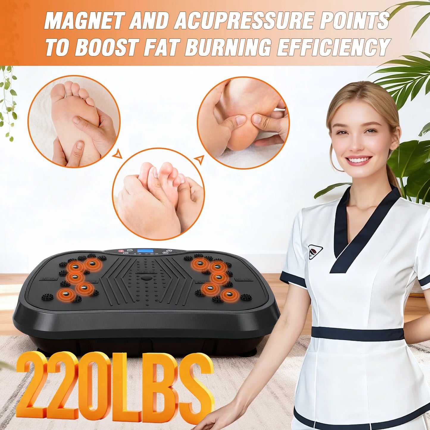 Portable Vibration Plate Exercise Machine With Bands