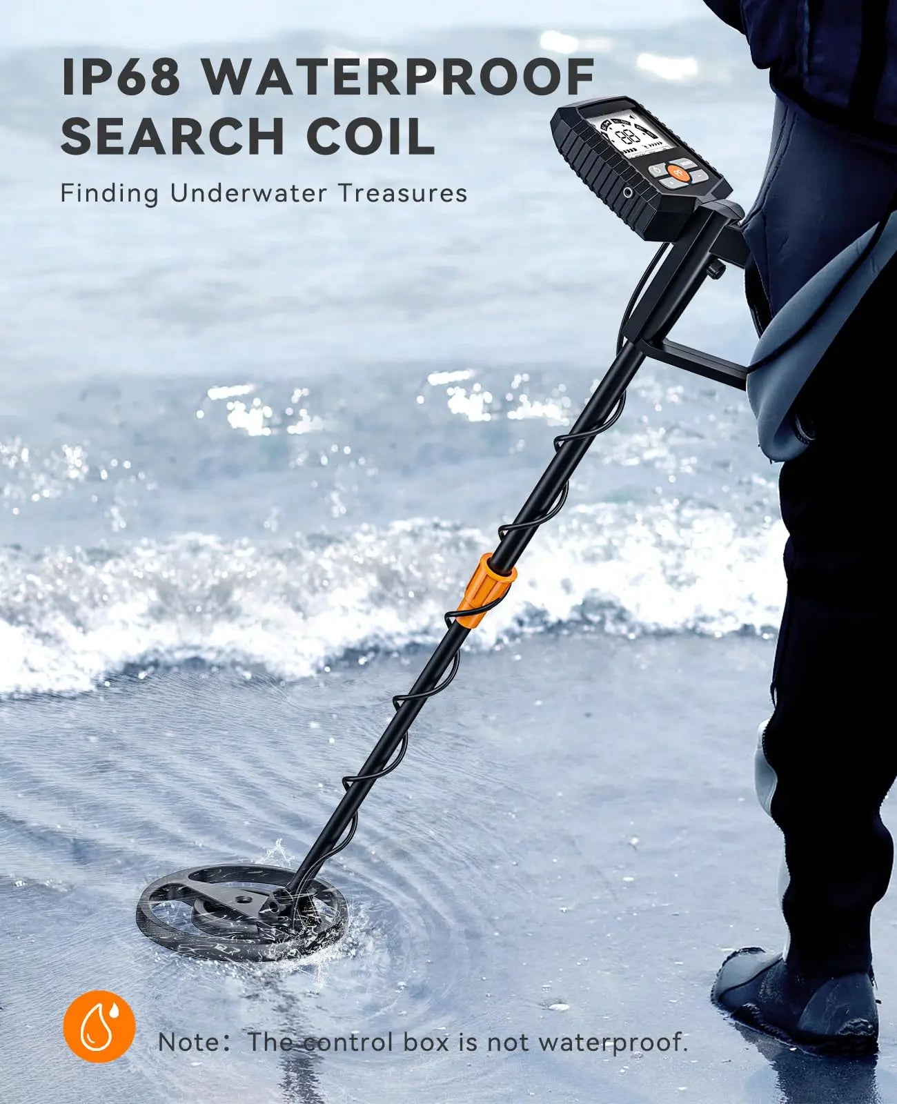 Sunpow Waterproof Metal Detector With LCD Display
