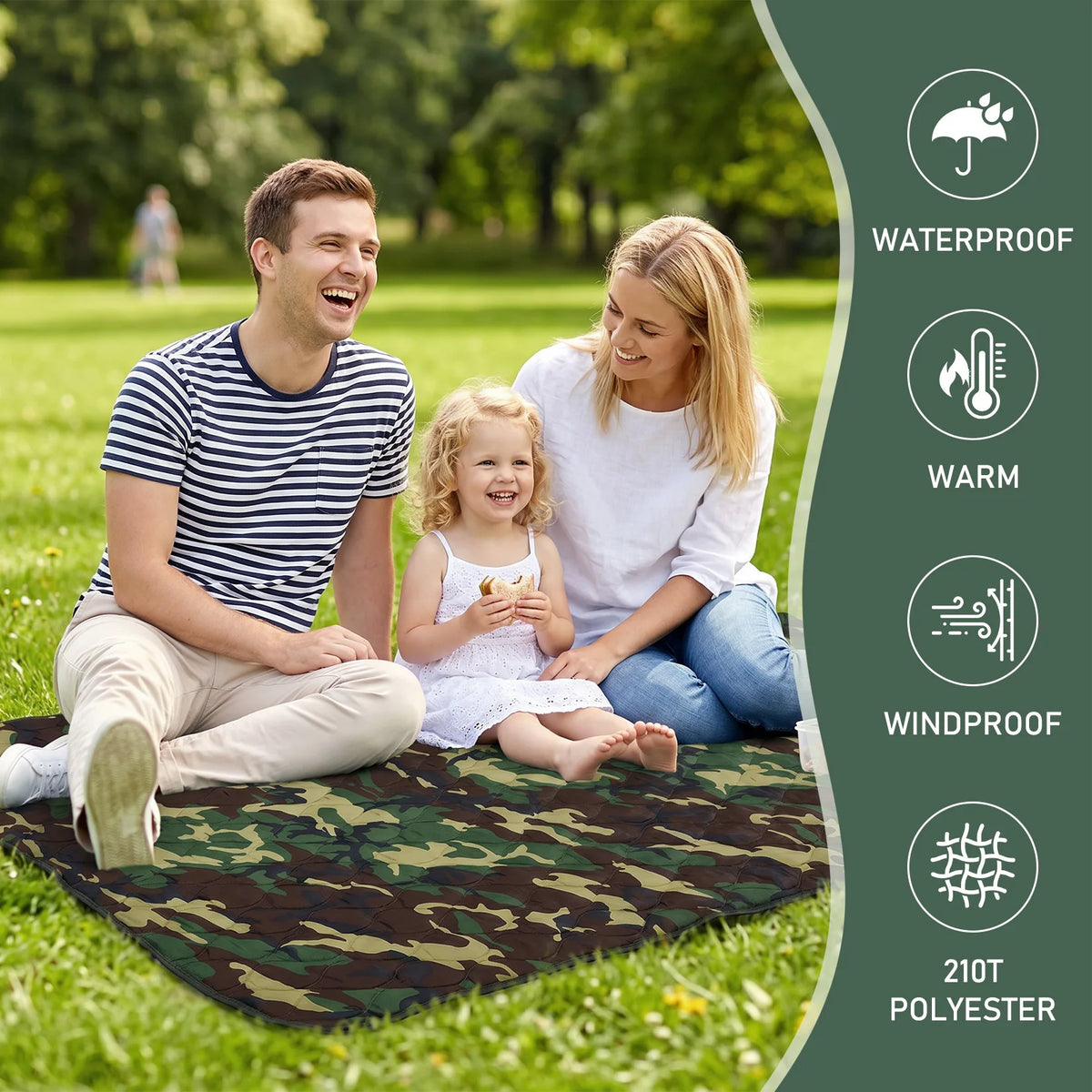 Lightweight Quilted Camping Blanket And Poncho Liner