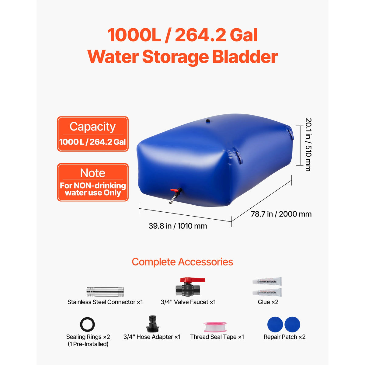 SucceBuy Collapsible TPU Water Storage Bladder