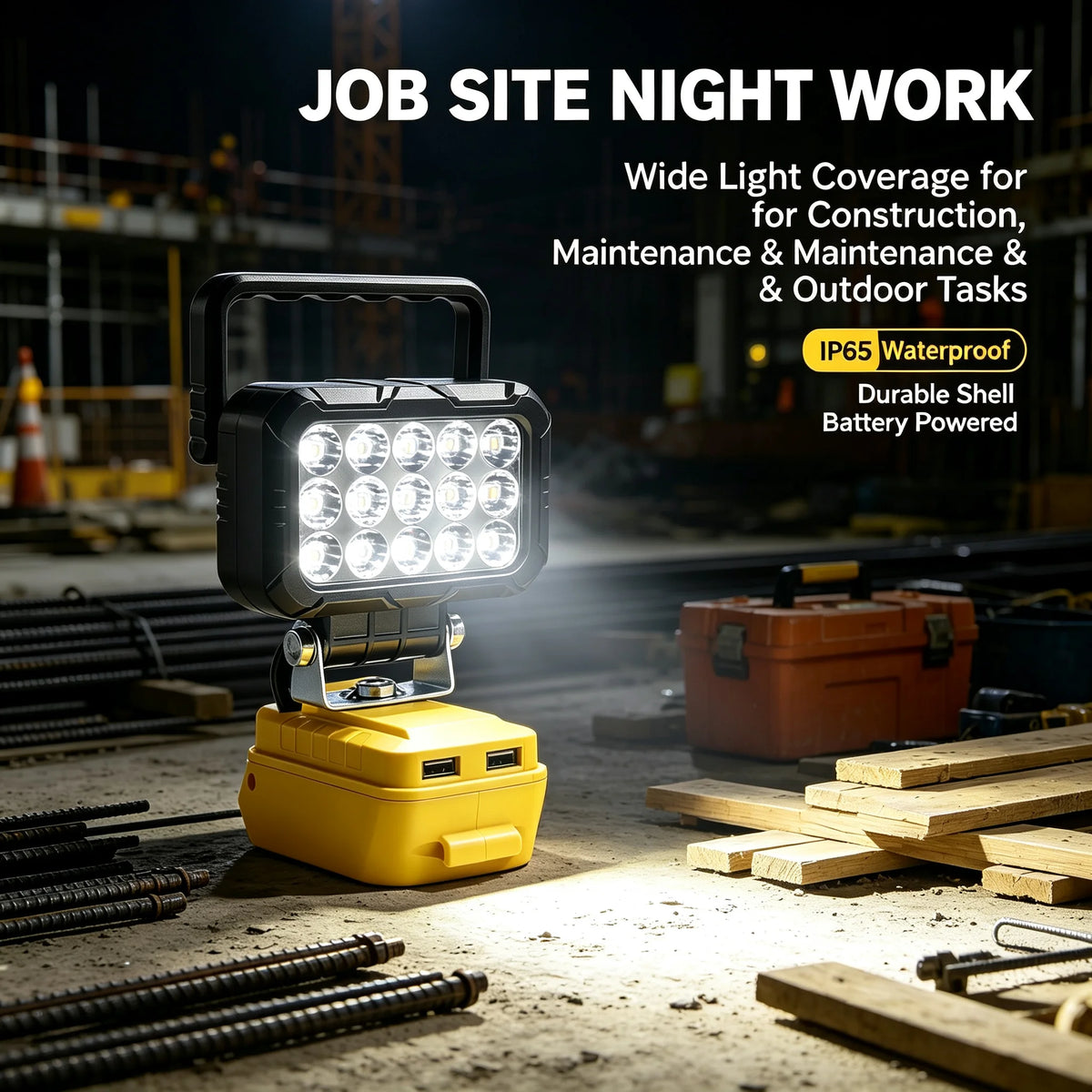 L1NXIXI Cordless LED Work Light for DeWalt Batteries
