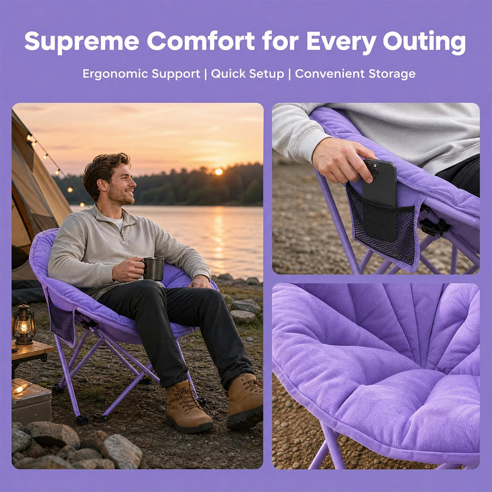 Heavy Duty Outdoor Folding Camp Chair 330 Lb Capacity