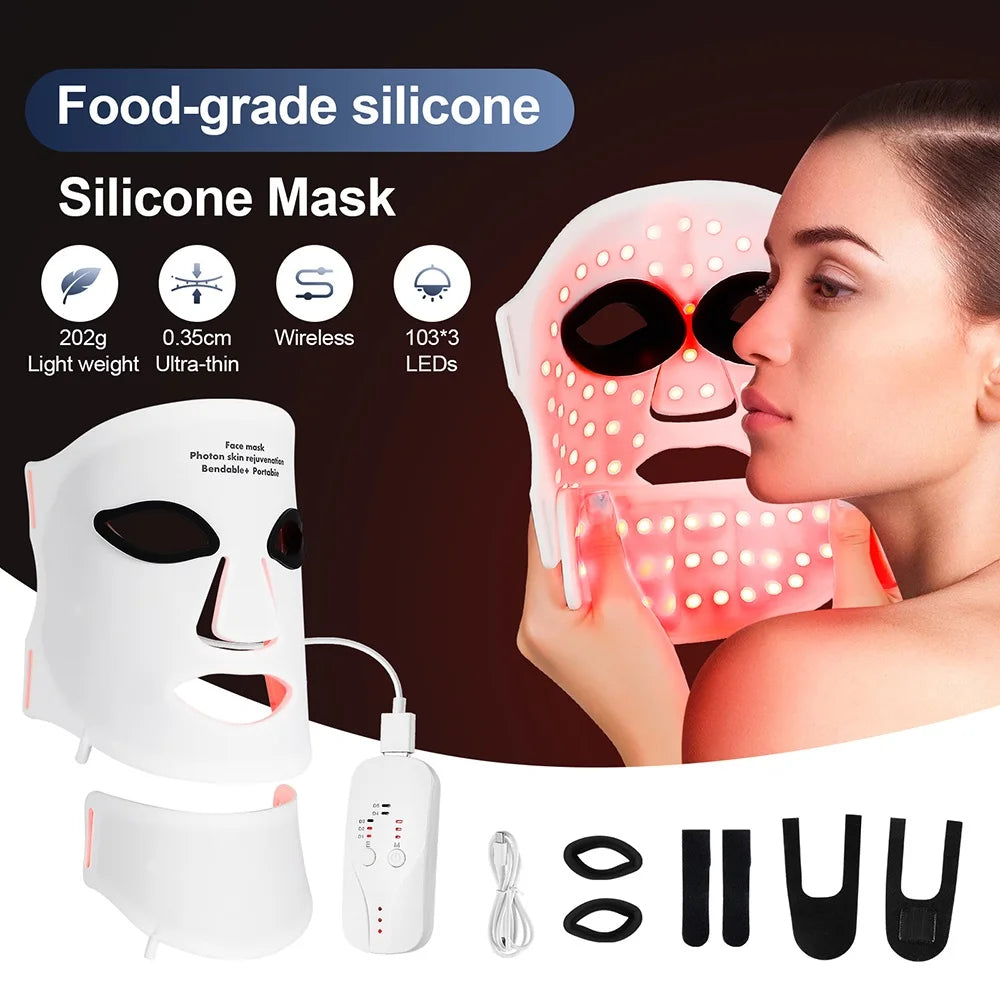 Foreverlily Silicone LED Mask With Neck Therapy