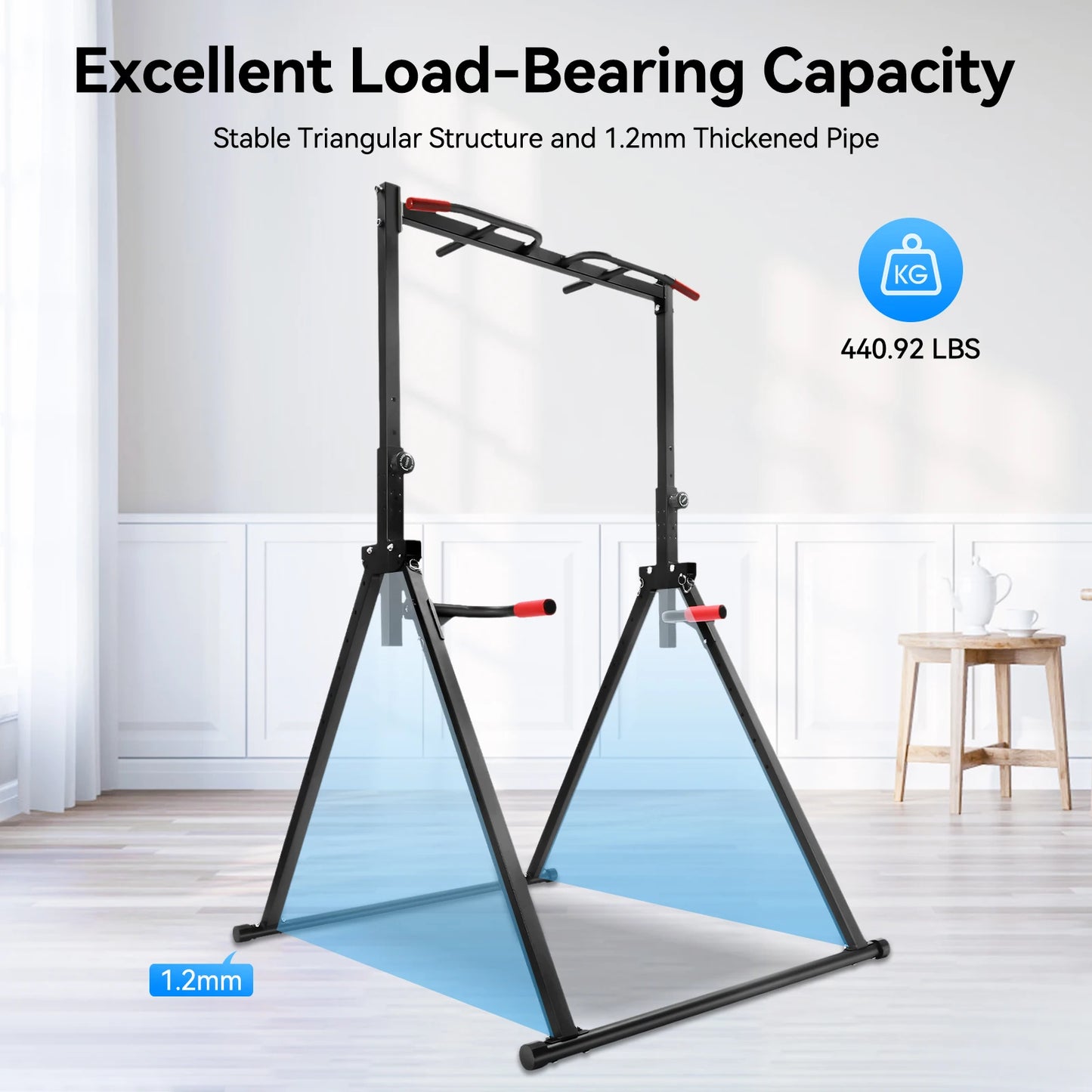 Adjustable Pull Up Bar 200kg Foldable Gym Station