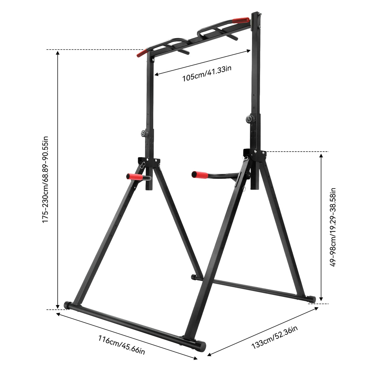 Adjustable Pull Up Bar 200kg Foldable Gym Station