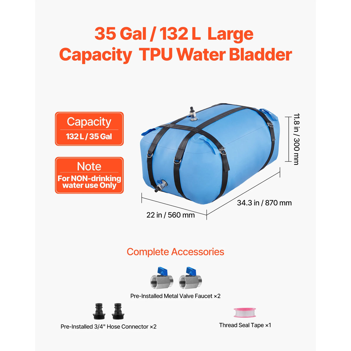 SucceBuy Collapsible TPU Water Storage Bladder