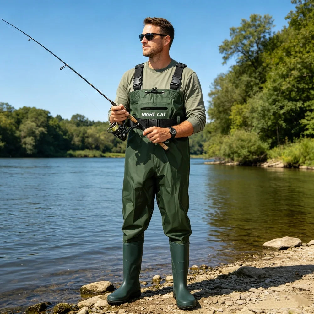 Night Cat Unisex Waterproof Fishing Chest Wader With Boots
