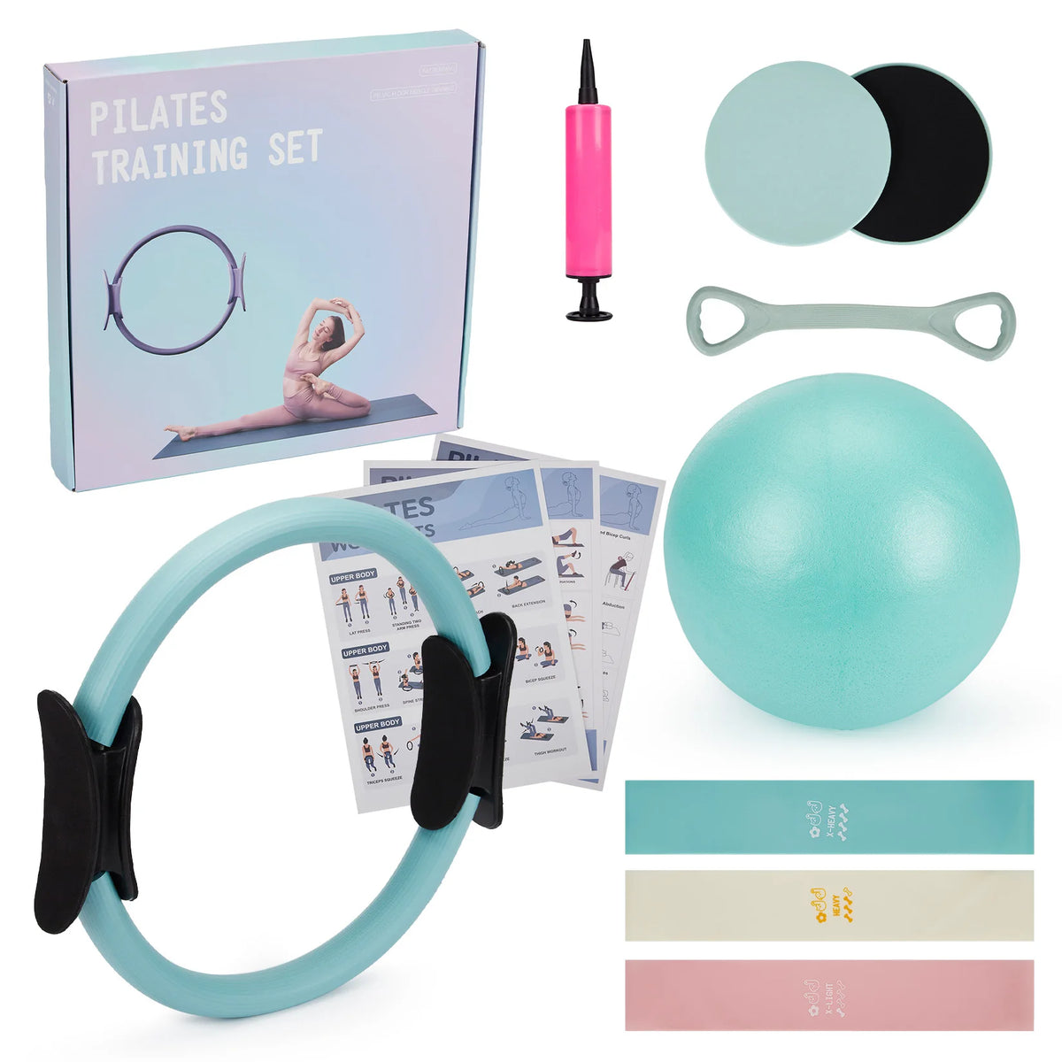 Six In One Pilates Training Set With Bands And Ball
