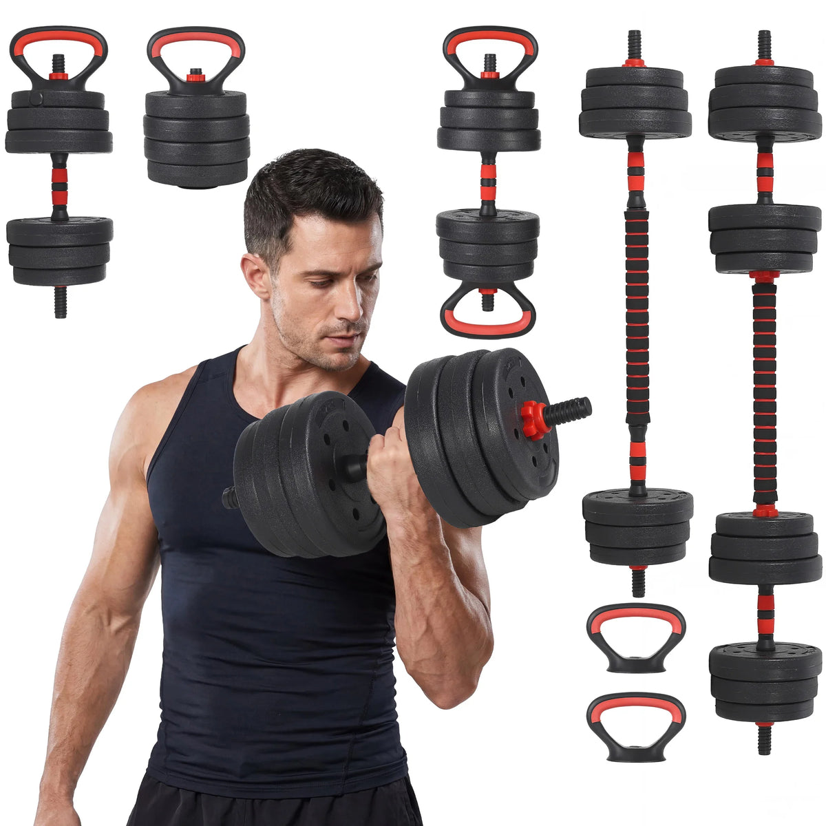 GAOMON 5-in-1 Adjustable Dumbbell Fitness Set