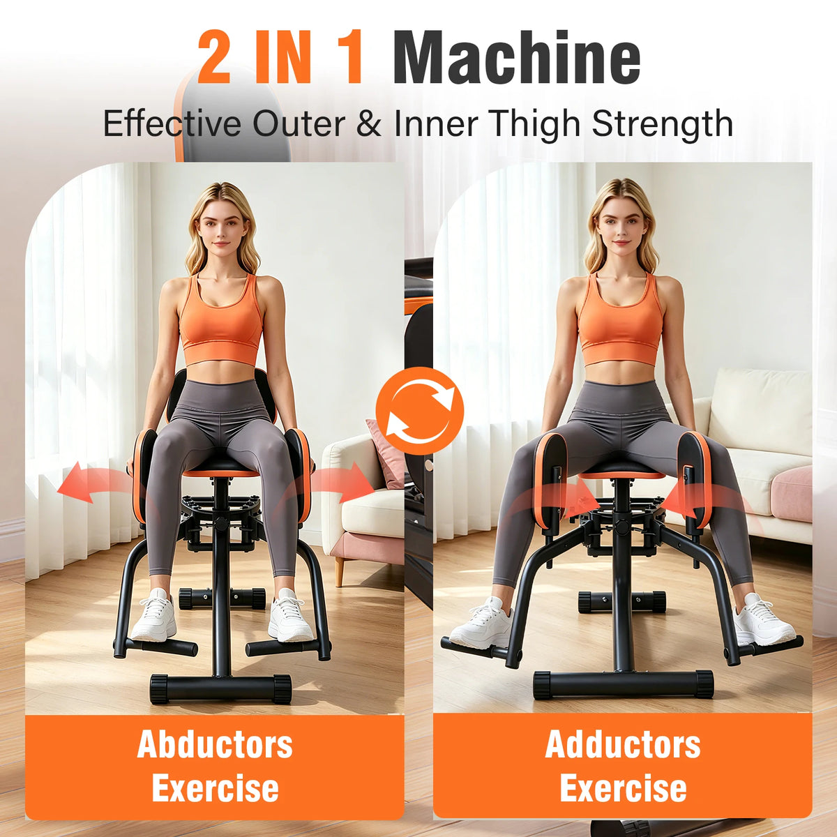 Foldable Dual Motion Hip and Thigh Trainer Machine