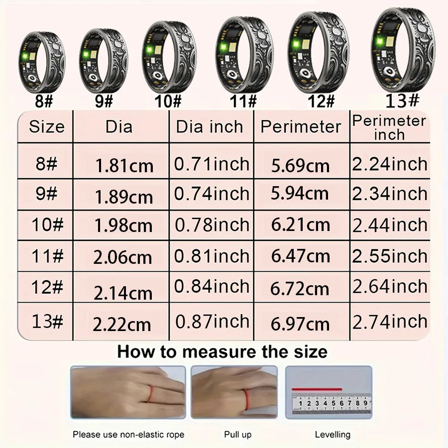 Smart Ring Fitness Tracker Pedometer Sleep Monitor Waterproof