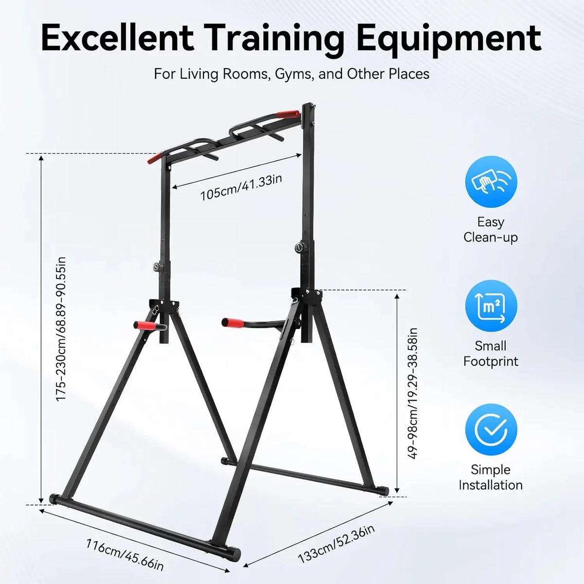 Height Adjustable Power Tower Pull Up Dip Bar Home Gym