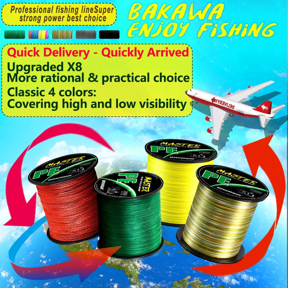 Bakawa Super Strong 8 Strand Braided PE Fishing Line