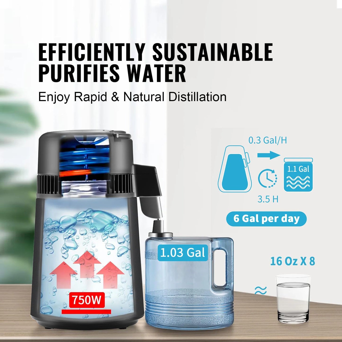 SucceBuy Countertop Water Distiller and Purifier
