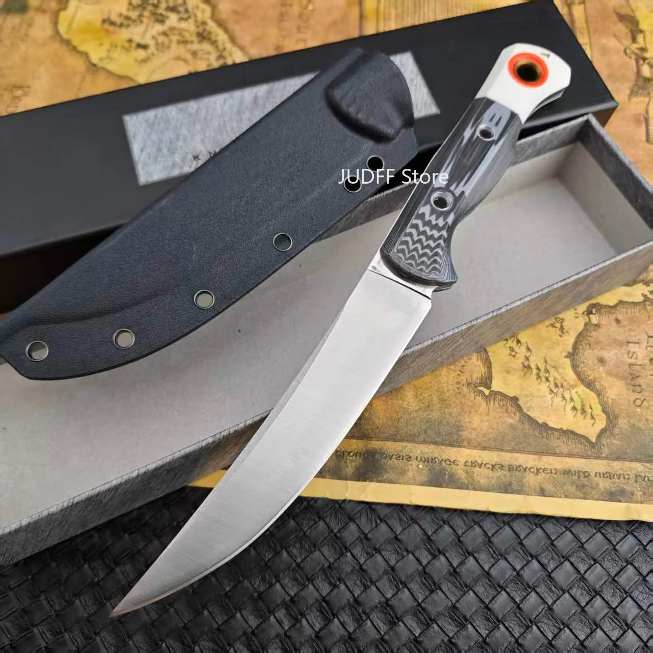 Meatcrafter BM 15500 Camping Adventure Practical Fixed Blade Knife Multipurpose Wilderness Hiking Meat Cutting Tools Nylon Fiber Handle