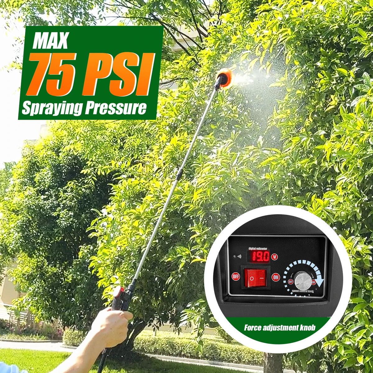 Electric Garden Sprayer With Telescopic Wand And Battery