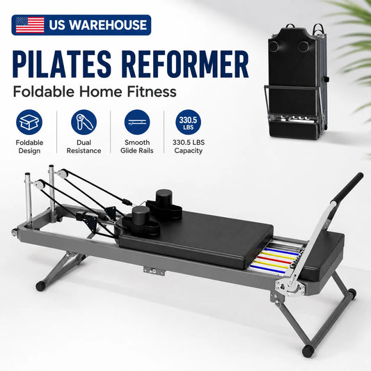 Foldable Pilates Reformer Machine For Home Gym