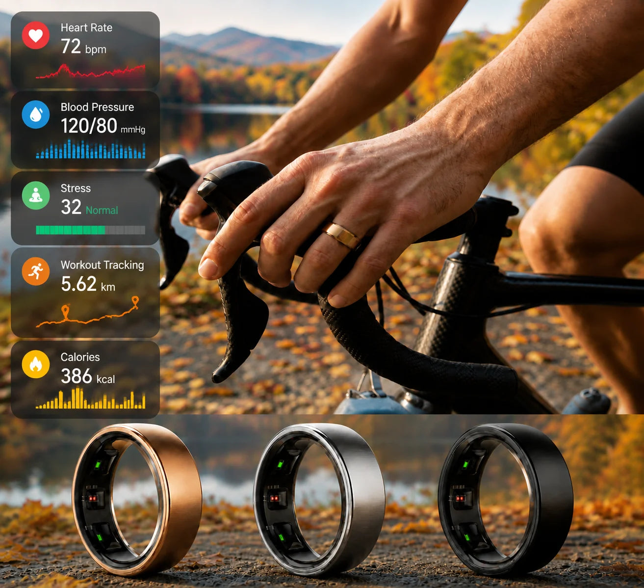 Smart Ring With Heart Rate Blood Oxygen Sleep Monitoring