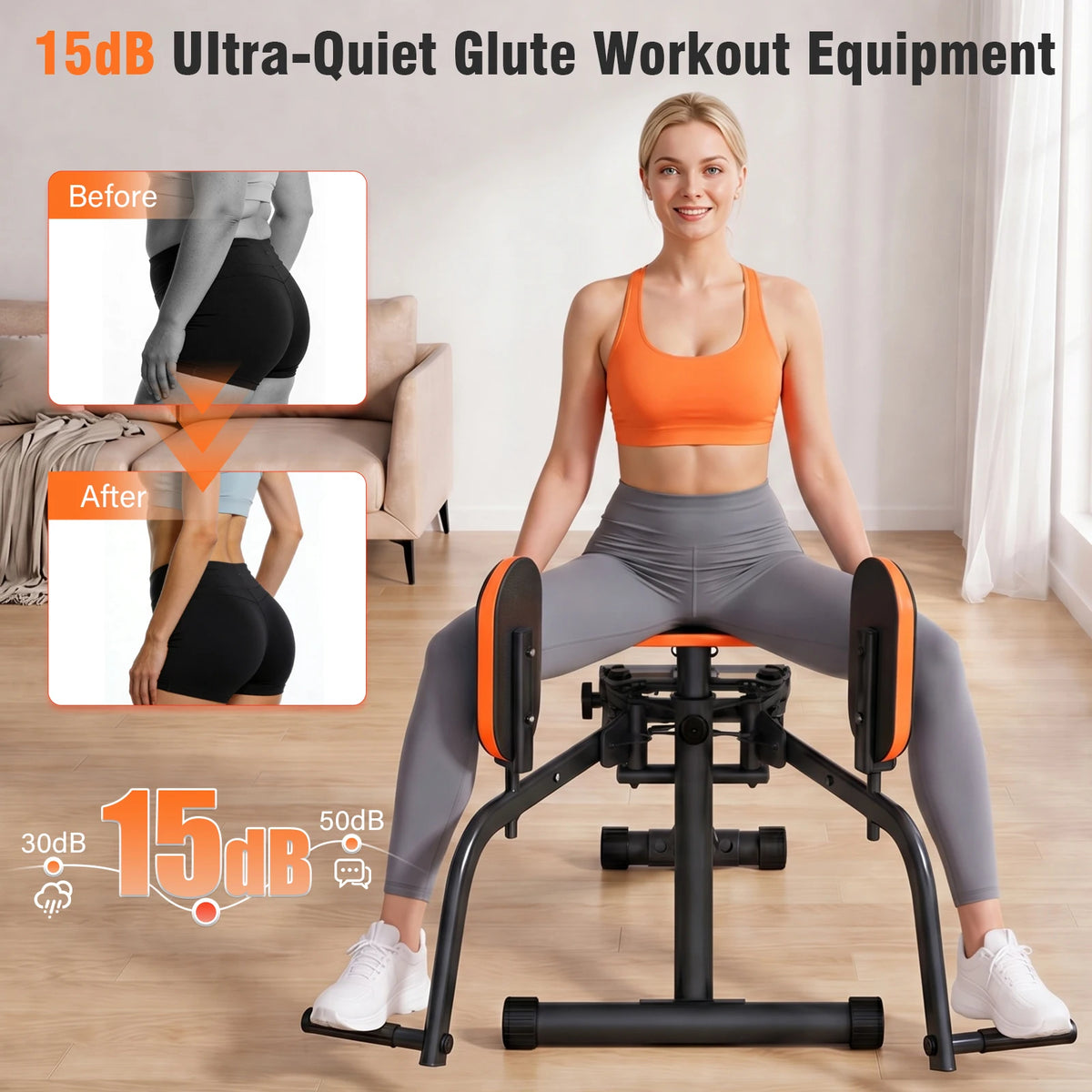 Foldable Dual Motion Hip and Thigh Trainer Machine