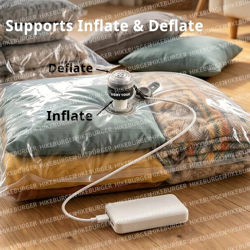HIKEBURGER Camping Sleeping Pad Inflator and Deflator Pump