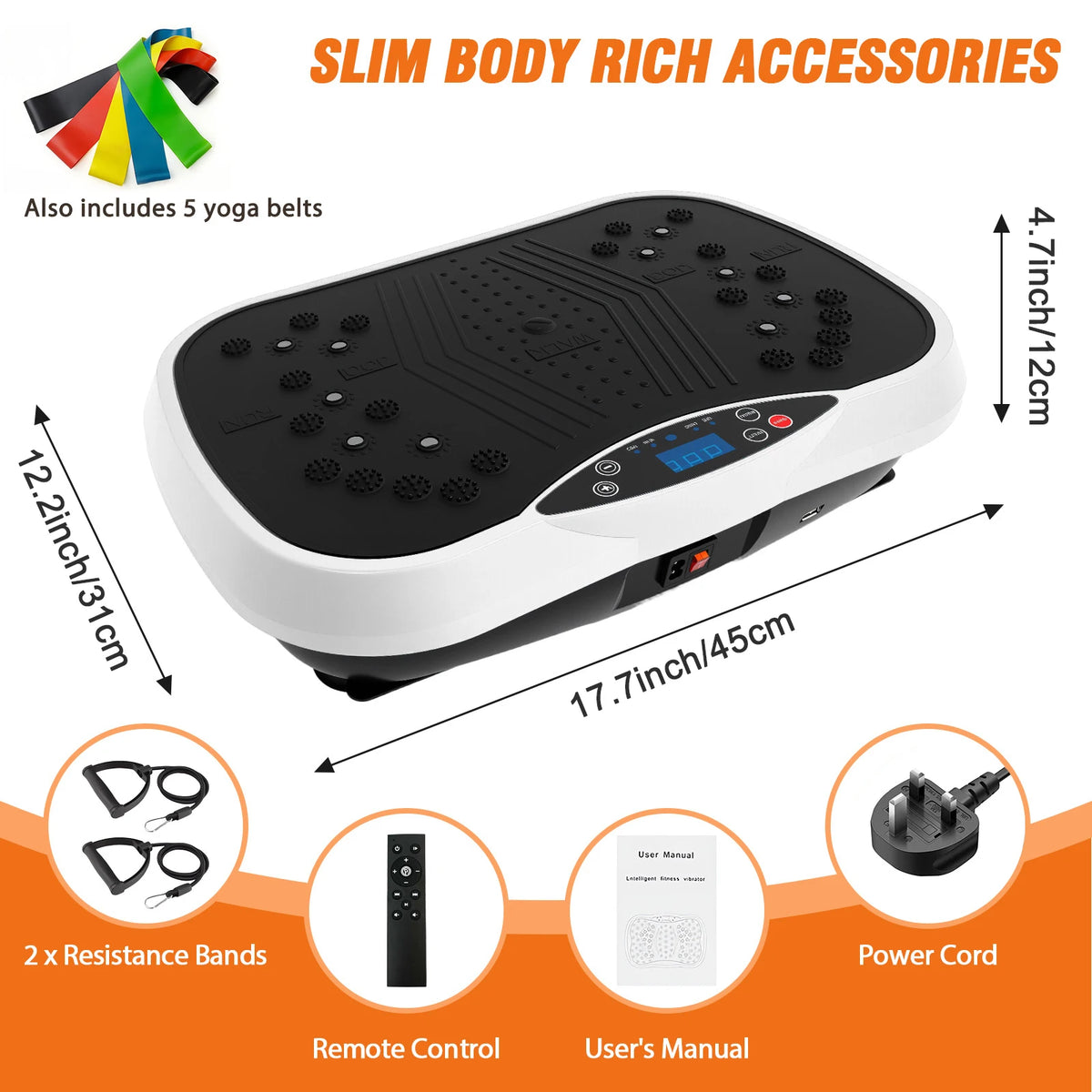 Portable Vibration Plate Exercise Machine With Bands