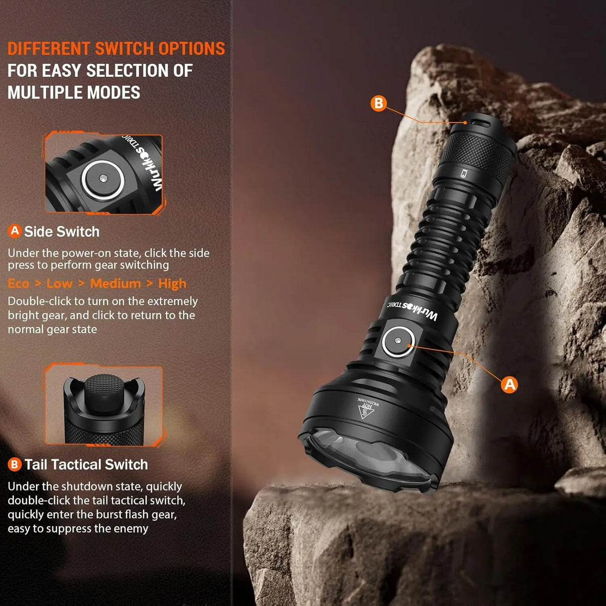 Wurkkos TD01C Rechargeable Tactical Flashlight