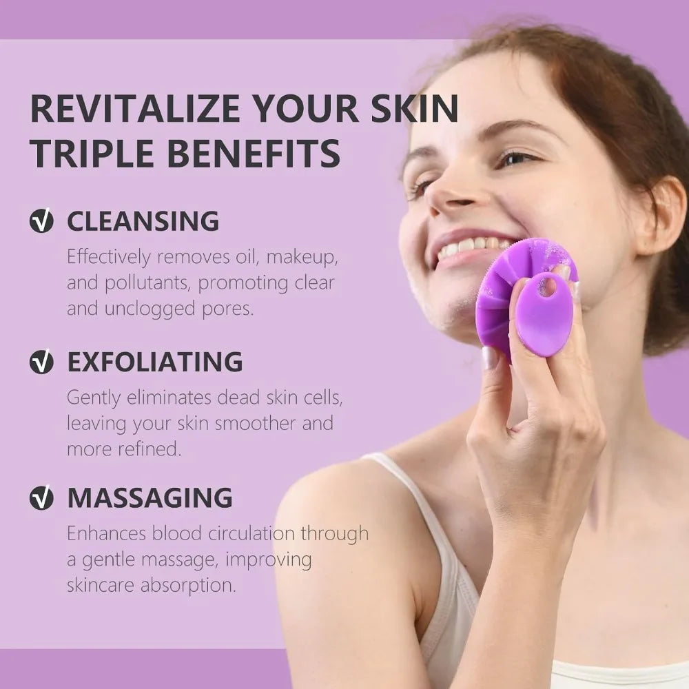 Silicone Face Scrubber 2 Pack Gentle Cleansing Brush