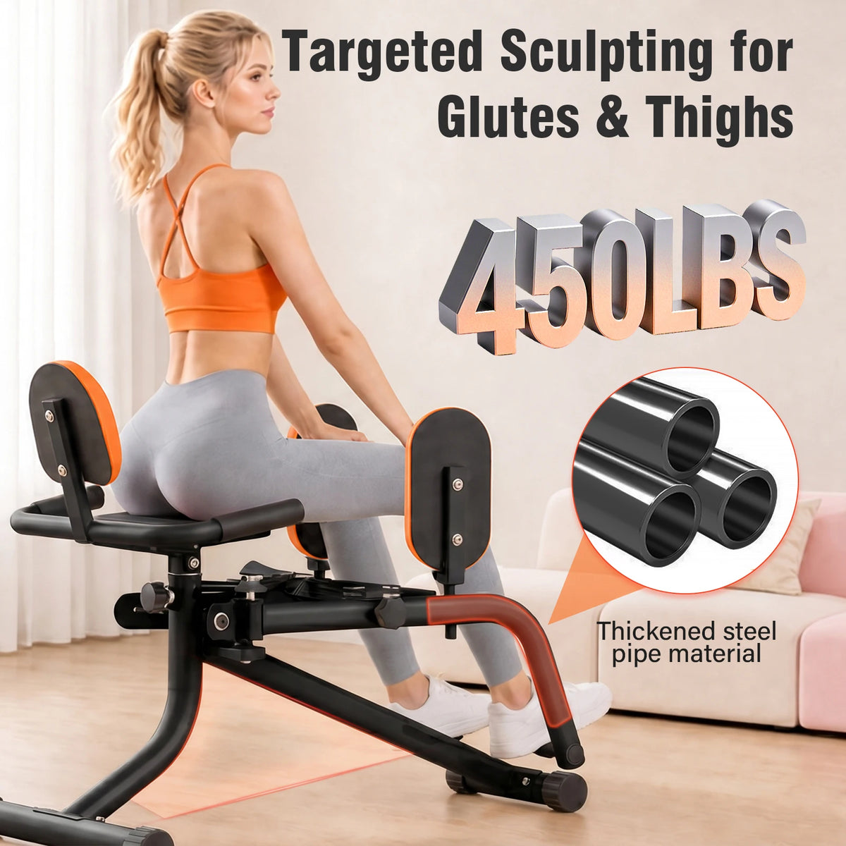 Foldable Dual Motion Hip and Thigh Trainer Machine