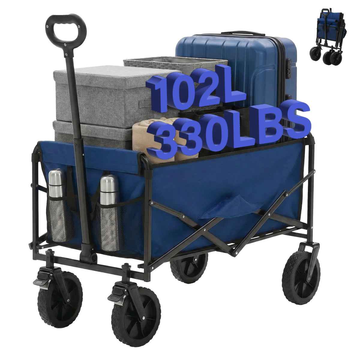 JHK Heavy Duty Folding Utility Wagon For Camping