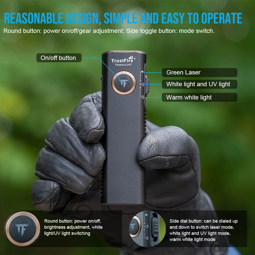 TrustFire MINIX3 Rechargeable EDC Flashlight 1050 Lumens