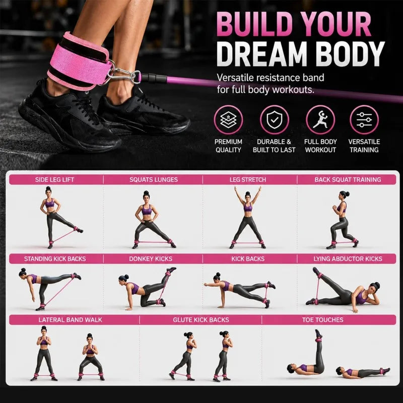 Ankle Resistance Bands for Glute and Leg Workouts