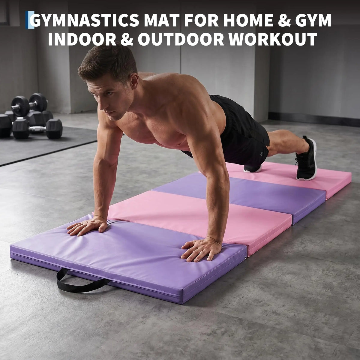 HiMISS Folding Gymnastics Mat For Home Gym Yoga Pilates