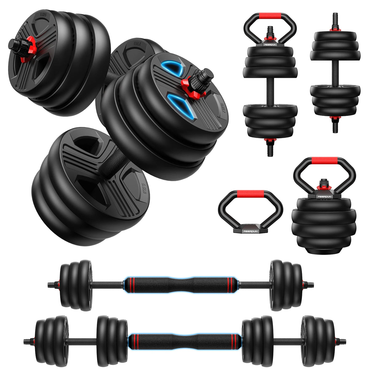FED Fitness 5-in-1 Adjustable Dumbbell Set