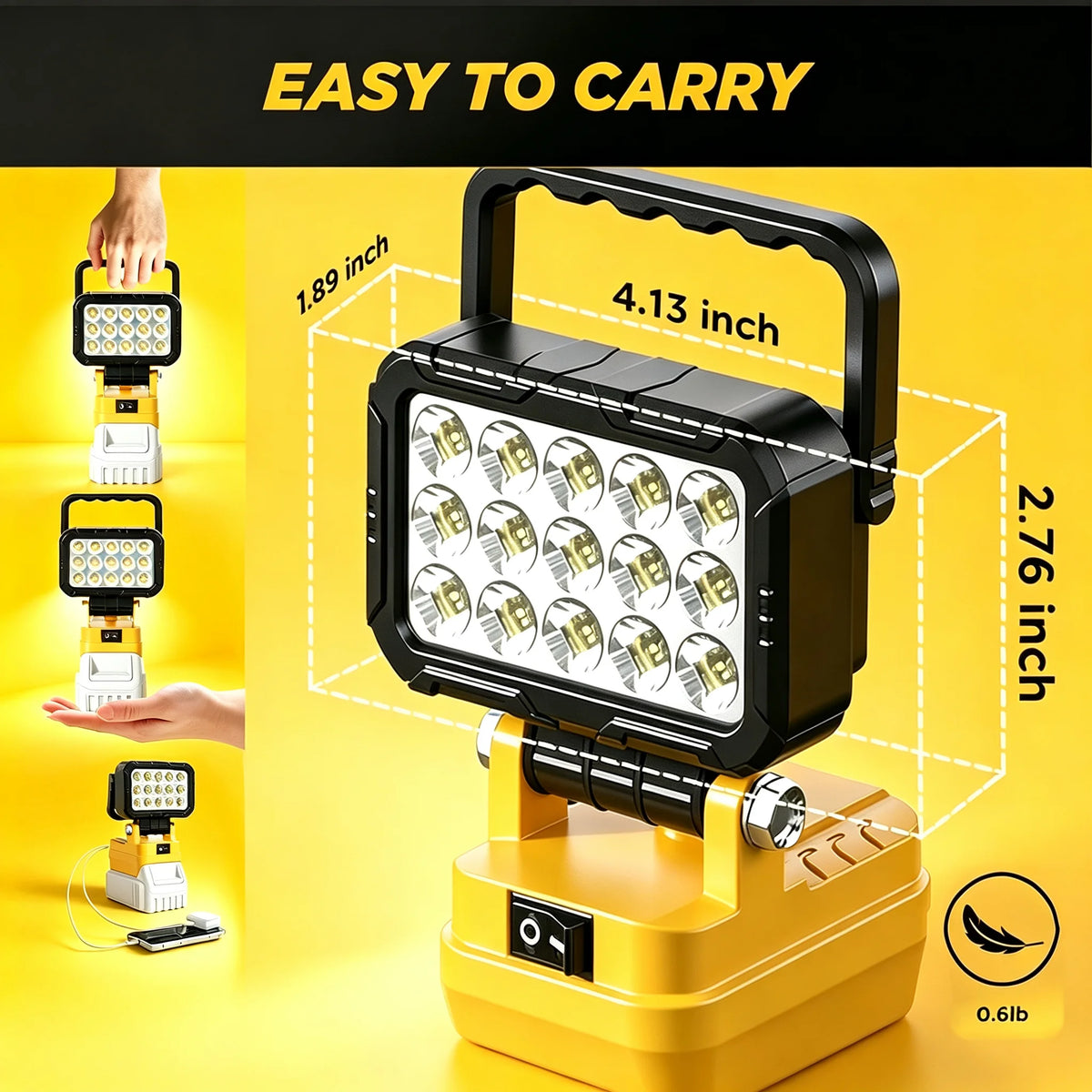 L1NXIXI Cordless LED Work Light for DeWalt Batteries