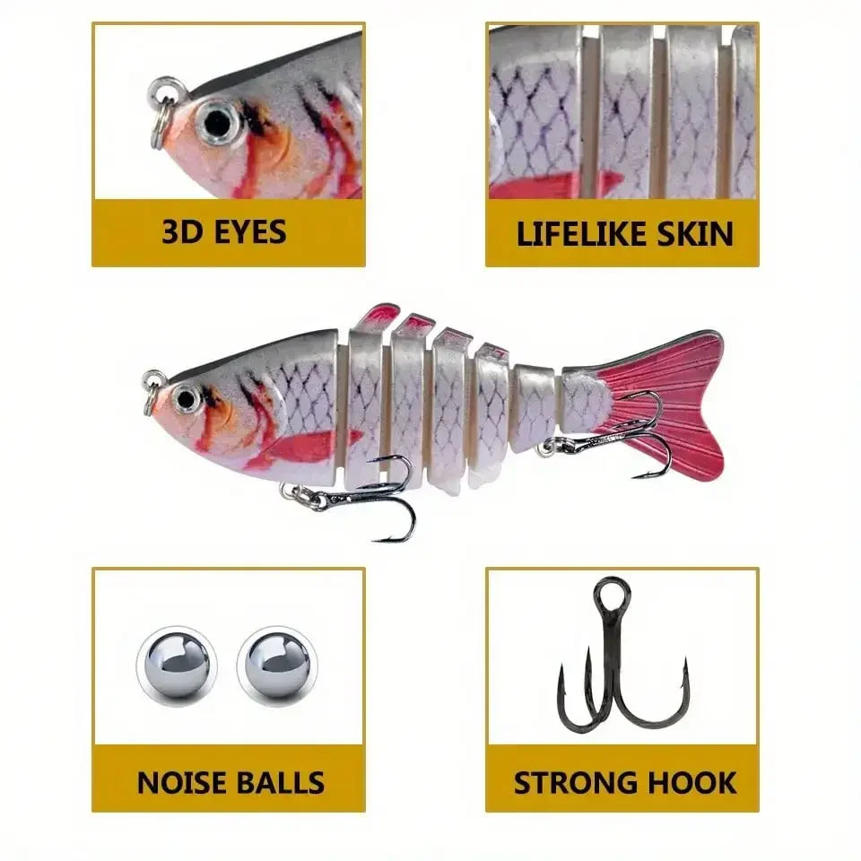 Five-Piece Multi Jointed Swimbait Lure Set