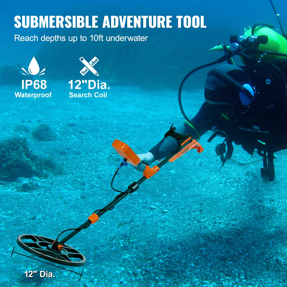 SucceBuy Rechargeable Metal Detector Waterproof With LCD