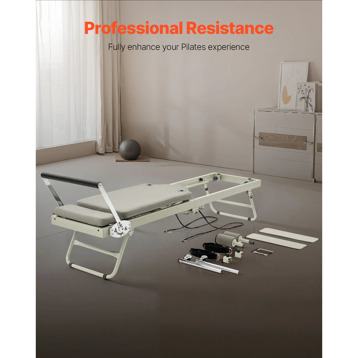 Foldable Pilates Reformer Machine for Home Workouts