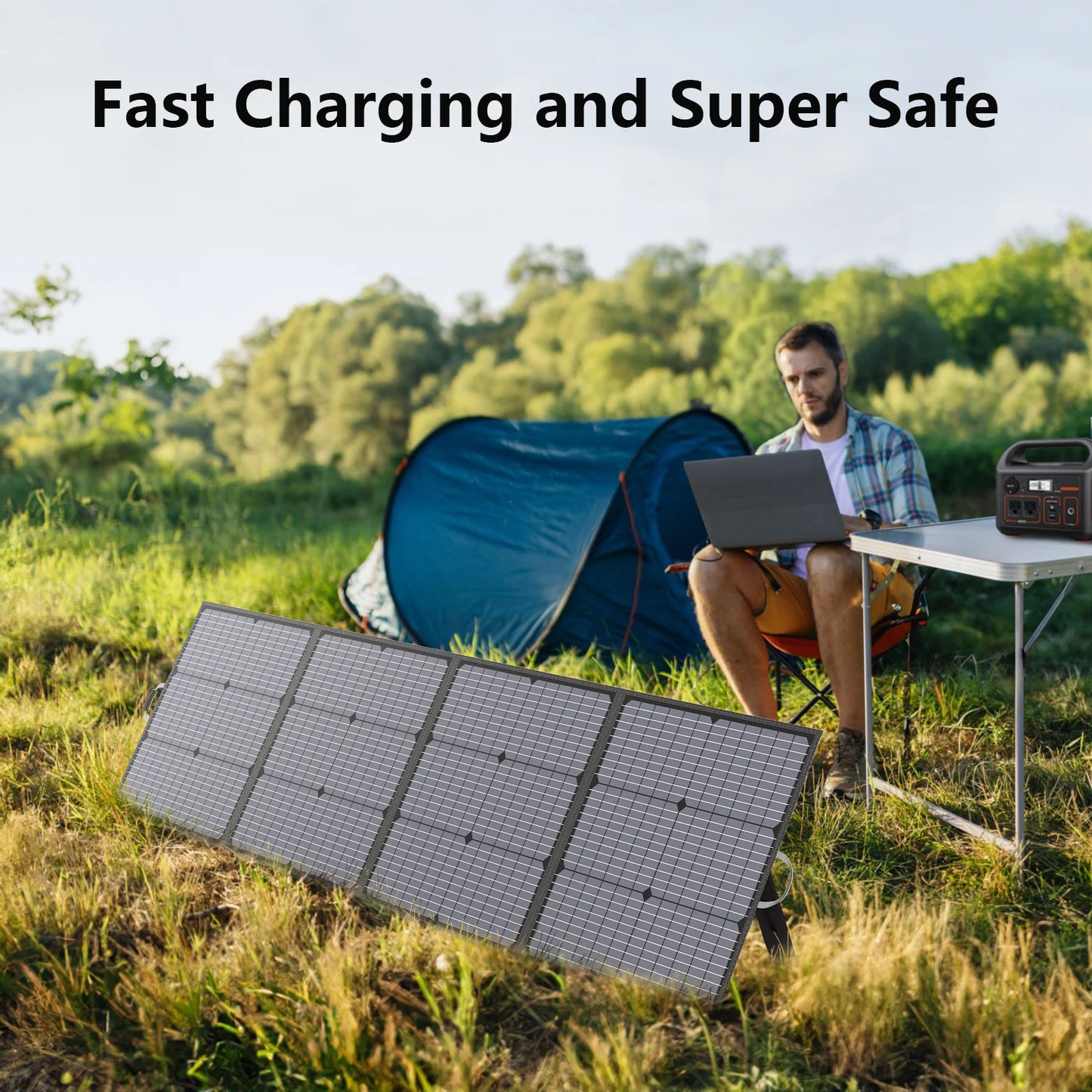 MHPOWOS 220W Foldable Solar Panel For Power Station