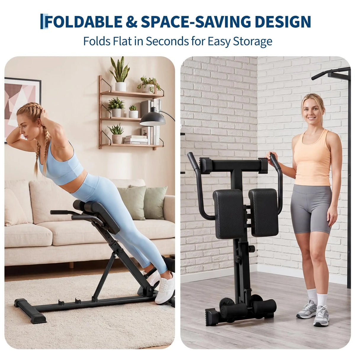 Roman Chair Hyperextension Bench For Home Gym, 330 lb Capacity Adjustable Back Extension Machine For Glutes Abs Core Hamstrings