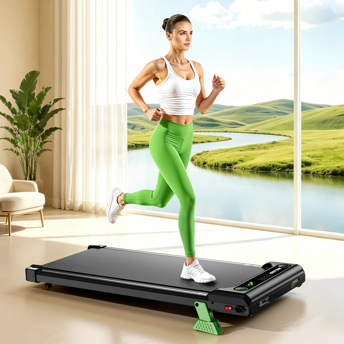Akluer Walking Pad, Under Desk Treadmill with Incline for Home Office 2.5HP Portable Walking Treadmill with 300 Lbs Weight Capacity Walking Machine, Remote Control, LED Display