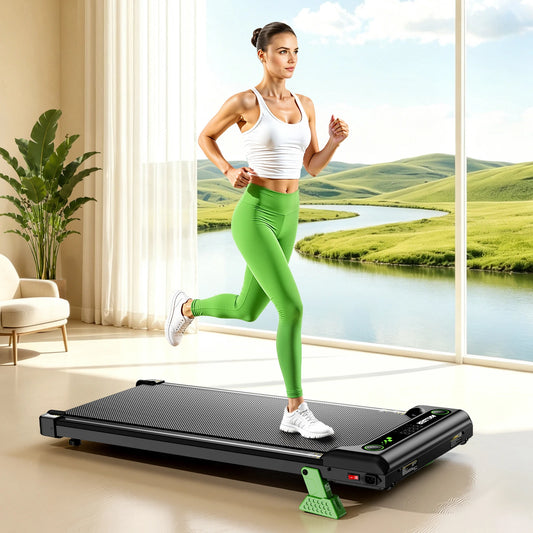 Akluer Walking Pad, Under Desk Treadmill with Incline for Home Office 2.5HP Portable Walking Treadmill with 300 Lbs Weight Capacity Walking Machine, Remote Control, LED Display