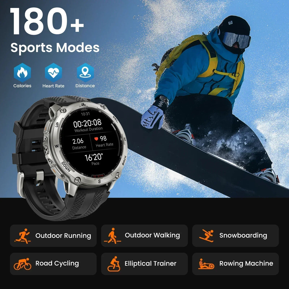 KOSPET Tank T4 GPS Smartwatch With Waterproof Design