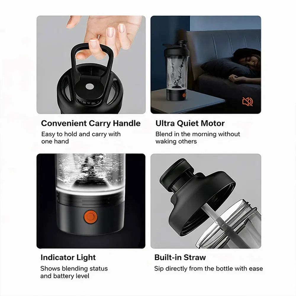 Electric Protein Shaker Bottle With Automatic Mixer