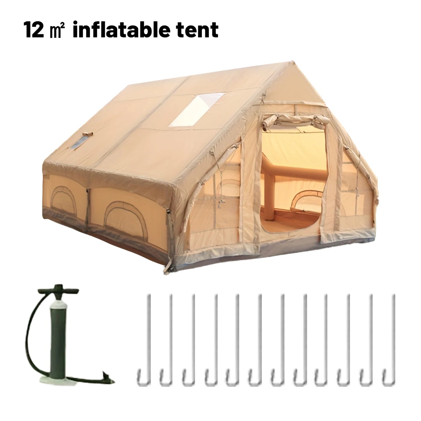 Pakicetus Inflatable Camping Tent With Stove Plug