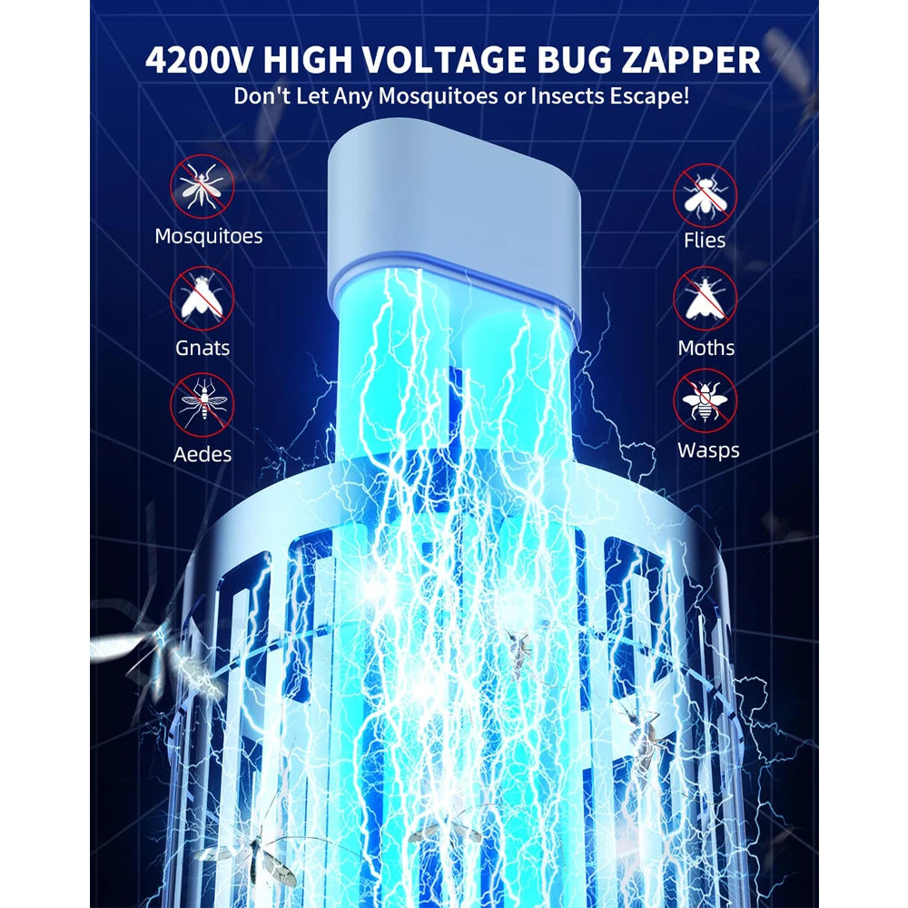 Minimoon Outdoor Bug Zapper Dual LED Electric Insect Trap