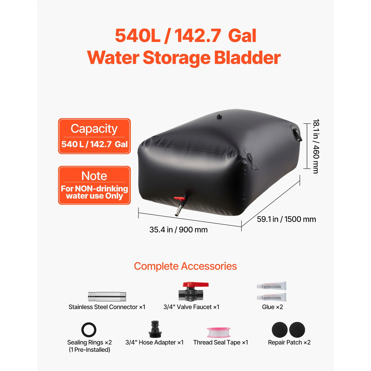 SucceBuy Collapsible TPU Water Storage Bladder