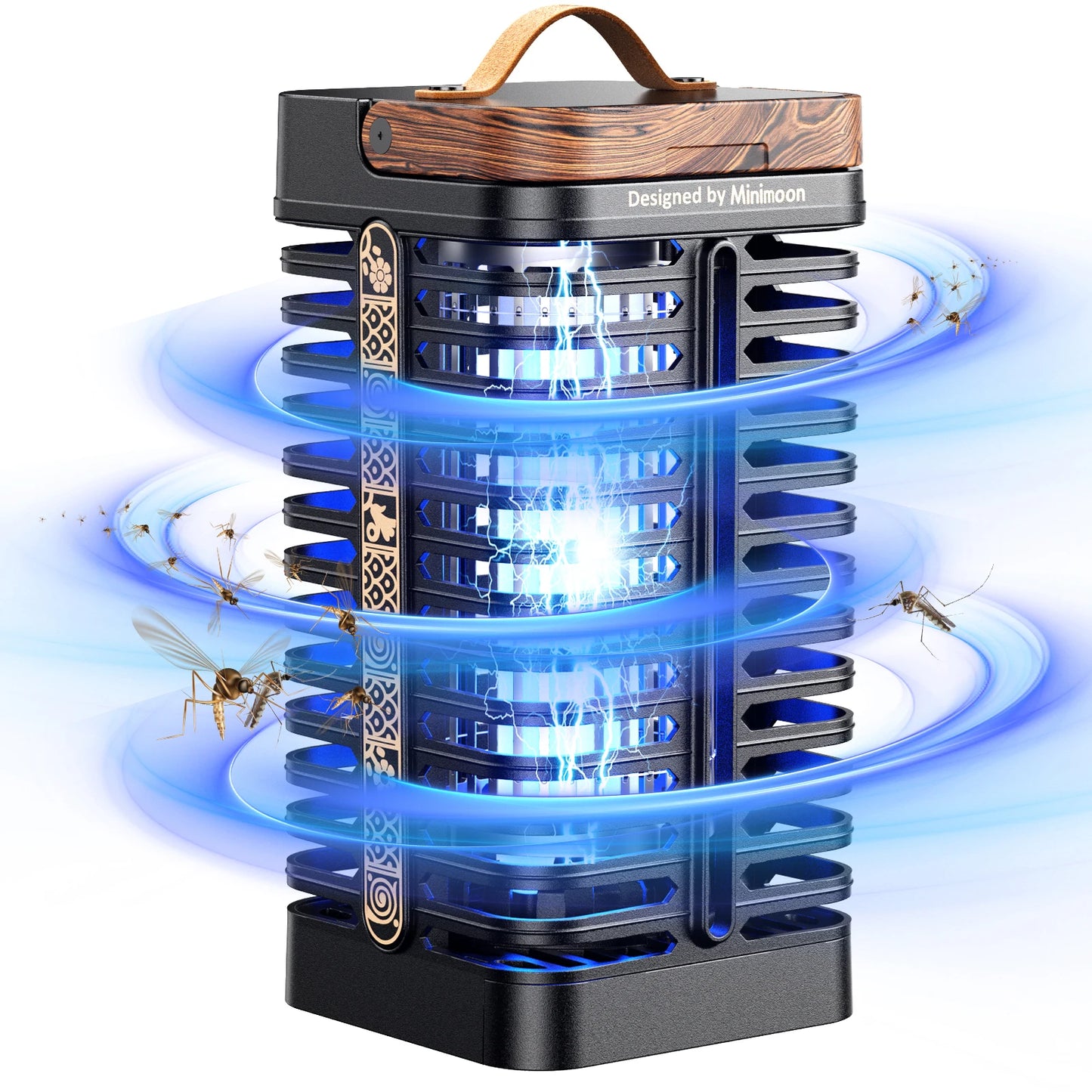 Minimoon Outdoor Bug Zapper Dual LED Electric Insect Trap