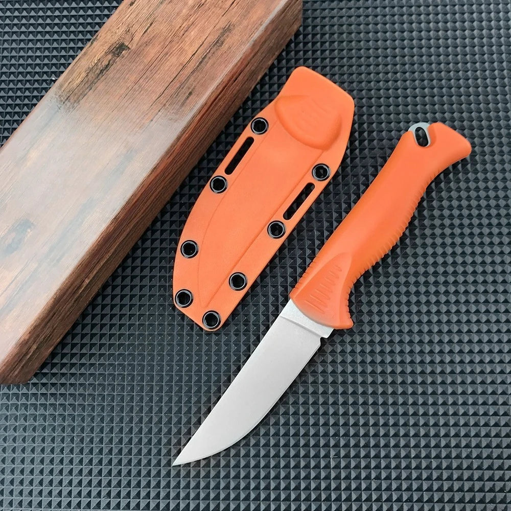 Meatcrafter BM 15500 Camping Adventure Practical Fixed Blade Knife Multipurpose Wilderness Hiking Meat Cutting Tools Nylon Fiber Handle