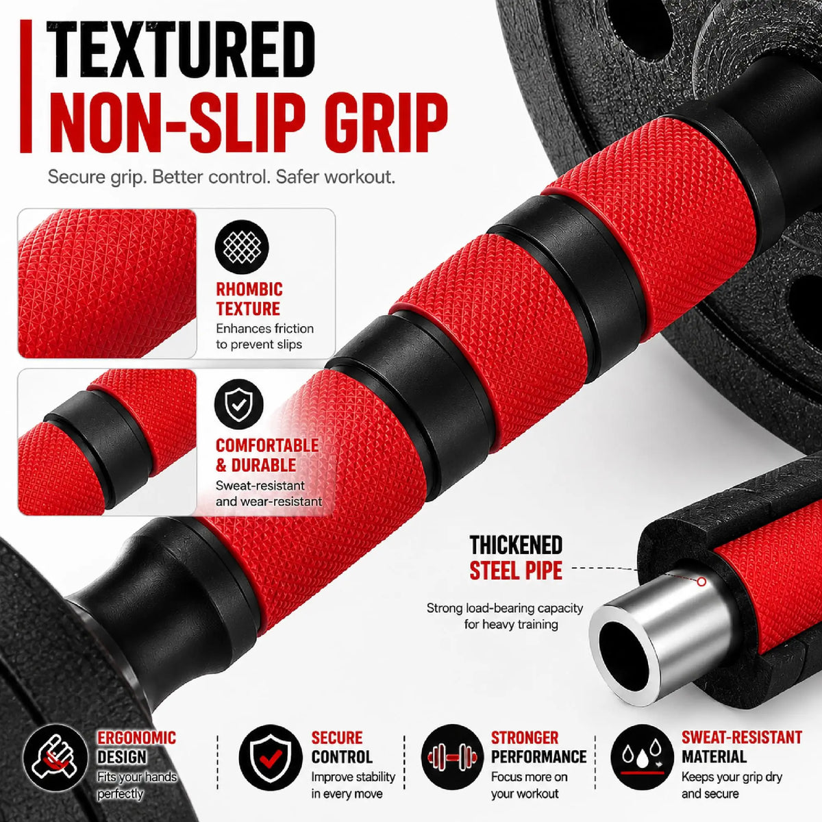 GAOMON 5-in-1 Adjustable Dumbbell Fitness Set