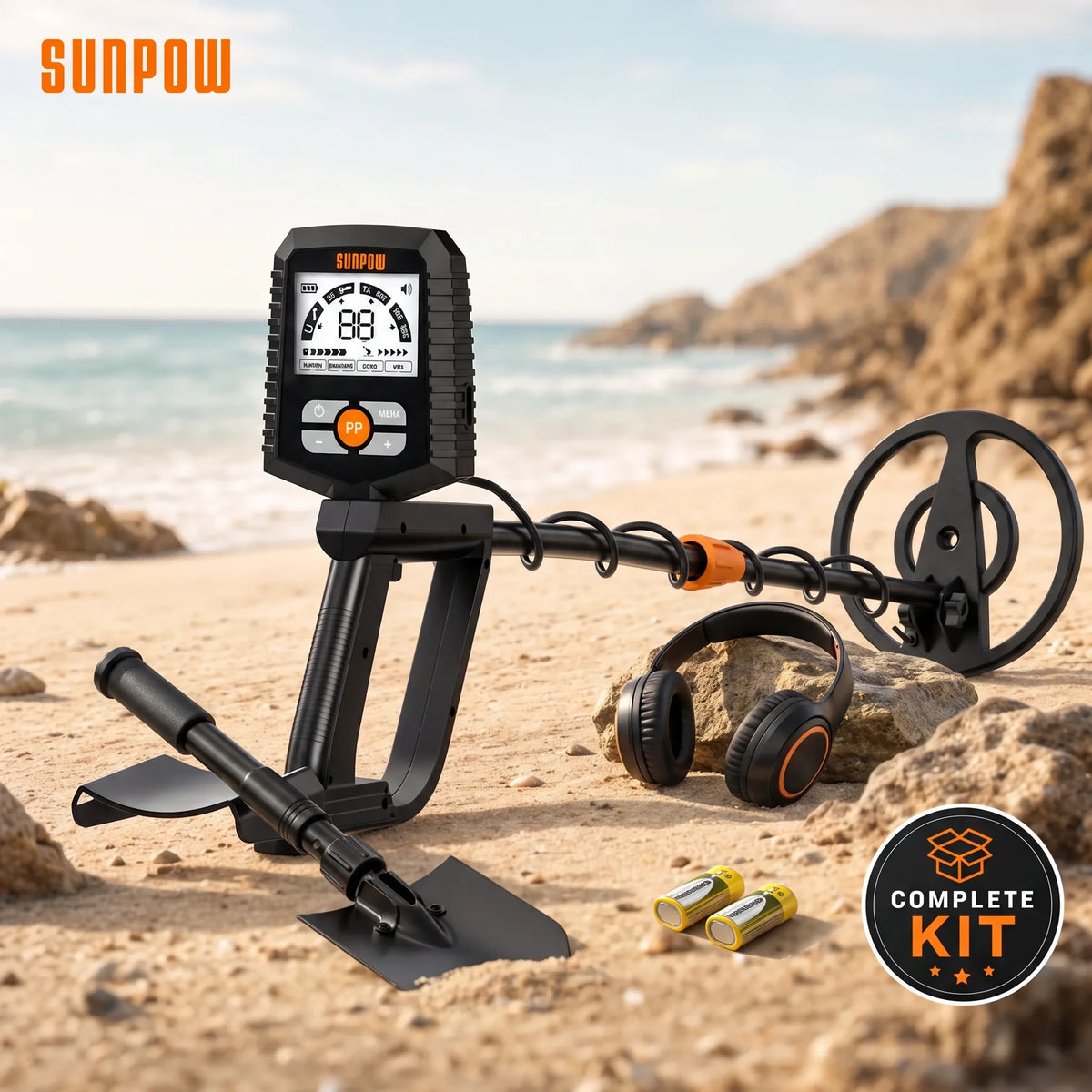 Sunpow Waterproof Metal Detector With LCD Display